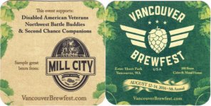 beer coaster from Millwood Brewing Co. ( WA-MILLC-3 )