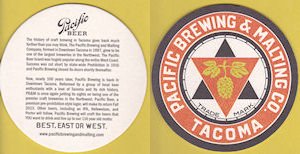 beer coaster from Pacific Crest Brewing Co. ( WA-PABM-1 )