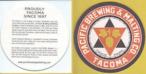 beer coaster from Pacific Crest Brewing Co. ( WA-PABM-2 )