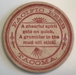 beer coaster from Pacific Brewing & Malting Co.  ( WA-PACB-1 )