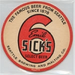 beer coaster from Seattle Brewers ( WA-SEA-1 )