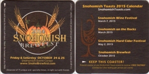 beer coaster from Snoqualmie Falls Brewing Co. ( WA-SNOH-2014 )