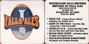 beer coaster from SnoTown Brewery ( WA-SNOQ-1 )