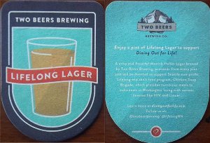 beer coaster from Two Sisters Brewery  ( WA-TWO-7 )