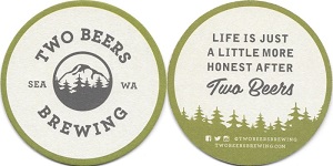 beer coaster from Two Sisters Brewery  ( WA-TWO-9 )