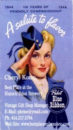 beer business card and similar from Pabst MKE Brewery (Captain Pabst Pilot House) ( WI-PAB-BIZ-1 )