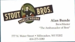 beer business card and similar from Stubborn Brothers Brewery ( WI-STOU-BIZ-1 )