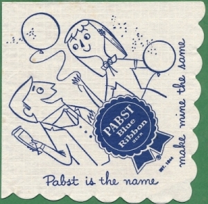 beer napkin from Pabst MKE Brewery (Captain Pabst Pilot House) ( WI-PAB-NAP-3 )