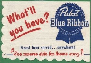 beer napkin from Pabst MKE Brewery (Captain Pabst Pilot House) ( WI-PAB-NAP-4 )