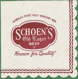 beer napkin from Weber (G. Weber) Brewing Co. ( WI-WAU-NAP-1 )