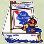 beer sticker from Pabst MKE Brewery (Captain Pabst Pilot House) ( WI-PAB-STI-3 )