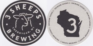 beer coaster from 3rd Sign Brewery ( WI-3SHE-3 )