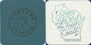 beer coaster from 3rd Sign Brewery ( WI-3SHE-4 )