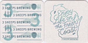 beer coaster from 3rd Sign Brewery ( WI-3SHE-5 )