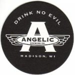 beer coaster from Angry Minnow Brewpub ( WI-ANGE-3 )