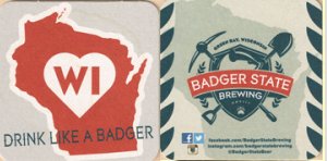 beer coaster from Balsam Lake Brewery & Market ( WI-BADG-10 )