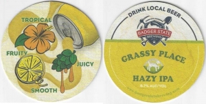 beer coaster from Balsam Lake Brewery & Market ( WI-BADG-12 )