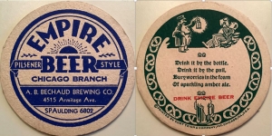 beer coaster from Bellows Brew Co. (Bellows Brew Pub) ( WI-BEC-3 )