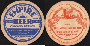 beer coaster from Bellows Brew Co. (Bellows Brew Pub) ( WI-BEC-5 )