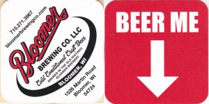 beer coaster from BluCreek Brewing Co ( WI-BLOO-1 )