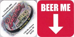 beer coaster from BluCreek Brewing Co ( WI-BLOO-2 )