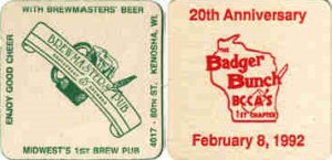 beer coaster from Brewster Bros. Brewing Co. ( WI-BREW-2 )