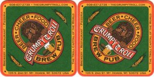 beer coaster from Gutsch Brewing (Products) Co. ( WI-GRUM-5A )