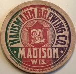 beer coaster from Heart of the North Brewing Co. ( WI-HAUS-1 )