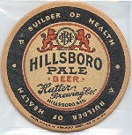 beer coaster from Hillsboro Brewing Co. ( WI-HILB-1 )