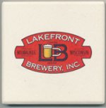 beer coaster from Layman Brewing ( WI-LAKE-10 )