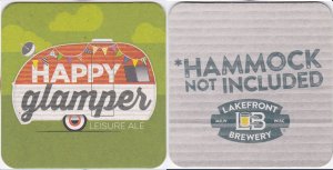 beer coaster from Layman Brewing ( WI-LAKE-19 )