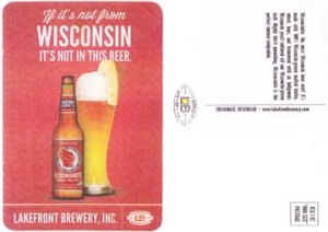 beer coaster from Layman Brewing ( WI-LAKE-6 )