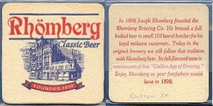 beer coaster from Rice Lake Brewing Co. ( WI-RHOM-1 )