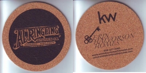 beer coaster from Alchemy Brewing Co. ( WI-RING-2 )