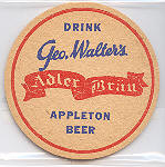 beer coaster from Walter Brewing Co. (John Walter & Co.) ( WI-WAL-4 )