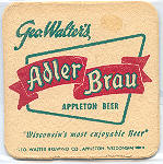 beer coaster from Walter Brewing Co. (John Walter & Co.) ( WI-WAL-7 )