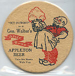 beer coaster from Walter Brewing Co. (John Walter & Co.) ( WI-WAL-8 )