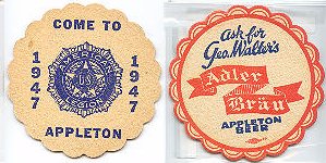 beer coaster from Walter Brewing Co. (John Walter & Co.) ( WI-WAL-9 )