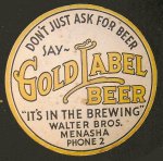 beer coaster from Water Street Brewery ( WI-WALB-1 )