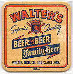 beer coaster from Walter Bros. Brewing Co. ( WI-WALE-1 )