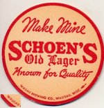 beer coaster from Weber (G. Weber) Brewing Co. ( WI-WAU-10 )