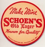 beer coaster from Weber (G. Weber) Brewing Co. ( WI-WAU-9 )