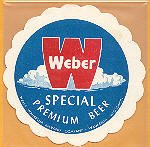 beer coaster from West Bend Brewing (West Bend Lithia Beer) Co. ( WI-WEBW-3 )